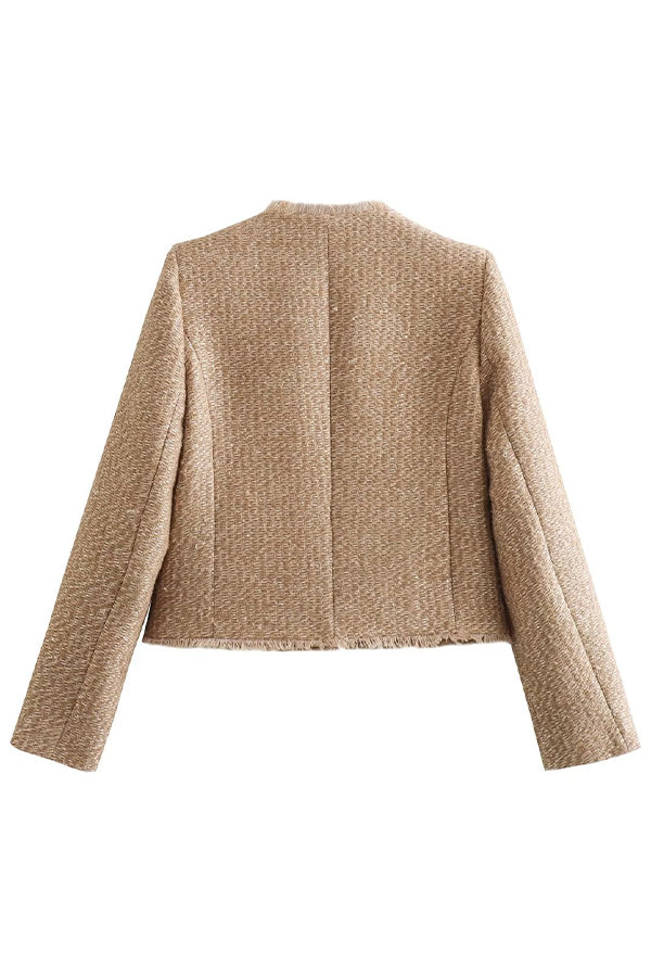 EB | Jacke mit Rundhalsausschnitt und Knöpfen