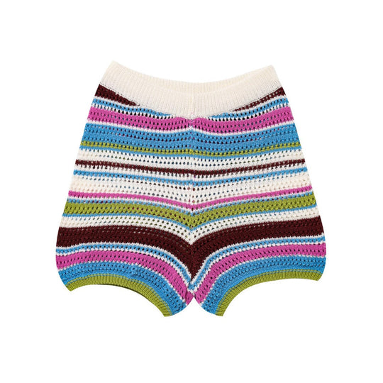 EB | Gehäkeltes Kurzarm-Shorts-Set mit hoher Taille