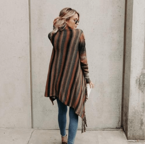 EB | Herbst und Winter Mittellange Strickjacke