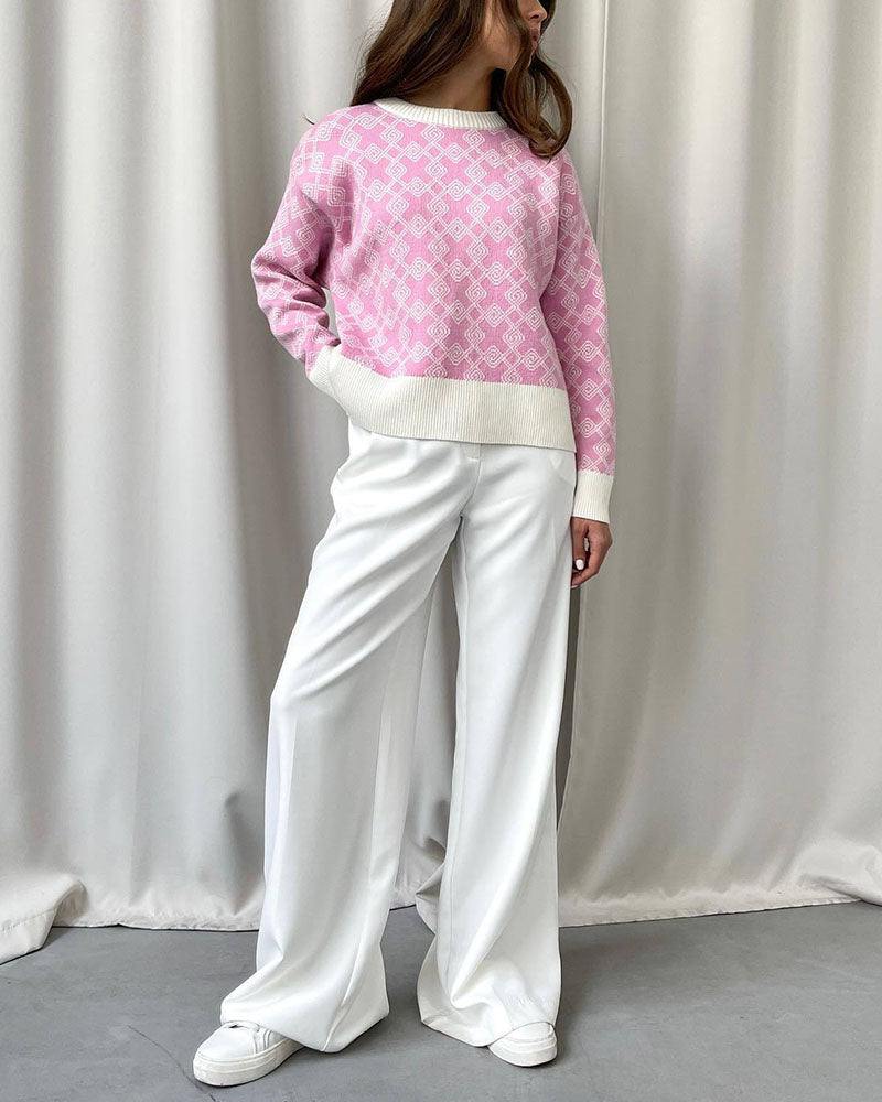 EB | Muster Strickpullover Weich und Trendy Statement-look