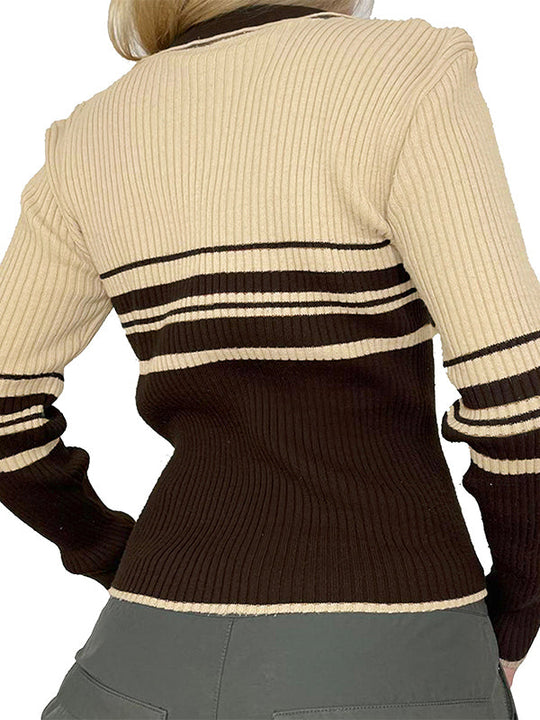EB | Vintage Gestreifter Patchwork-Reverscardigan