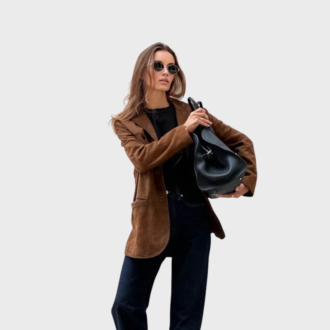 EB | Elegante und warme Jacke mit braunem Wildlederrevers