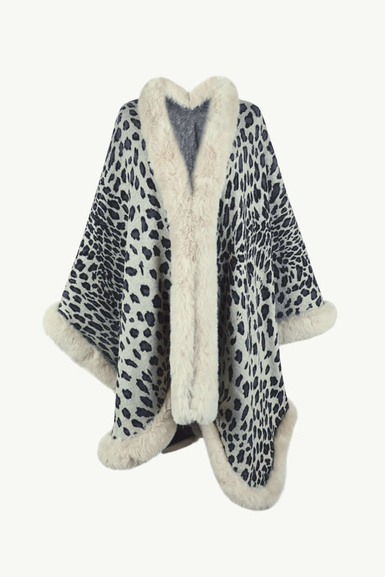 EB | Leopardenmuster Offenes Poncho