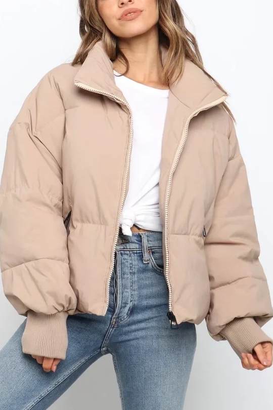 EB | Kragen Reißverschluss Tasche Dick Warm Baumwolljacke