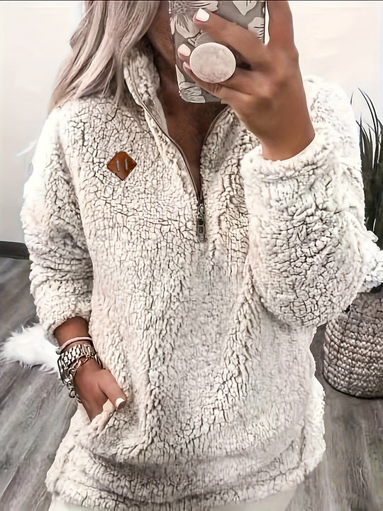 EB | Leichtgewicht Fleece-pullover mit Reißverschluss Polyester Warm und Bequem