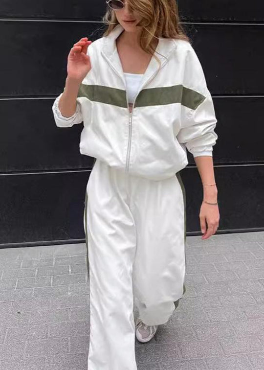 EB | Edge - Kontrast Reißverschlussjacke und weit geschnittene Hose Set