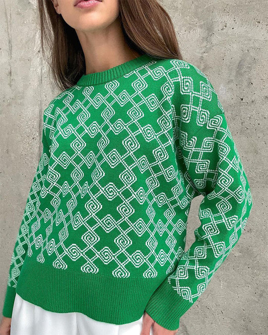 EB | Muster Strickpullover Weich und Trendy Statement-look