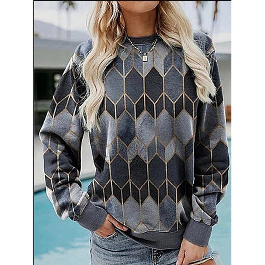 EB | Lässiges Sweatshirt mit Zigzag-denimlook Weich und Trendy Perfekt für Den Alltag