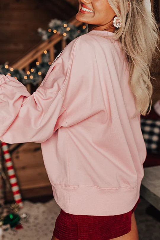 EB | Weihnachtsmann Pailletten Lässiges Lockeres Sweatshirt