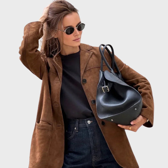 EB | Elegante und warme Jacke mit braunem Wildlederrevers