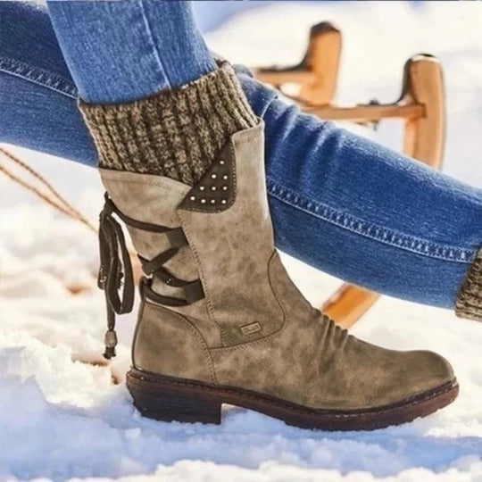 Wasserdichte Stiefel Mit Reißverschluss An Der Wade EB