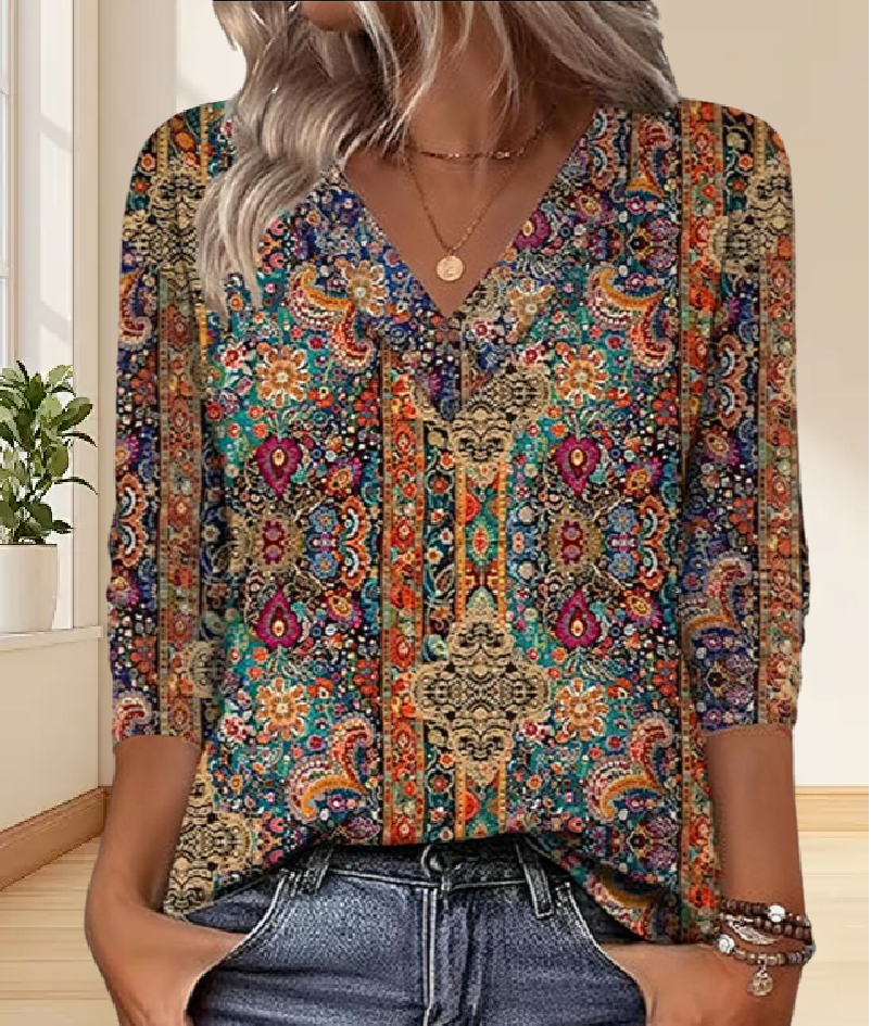 EB | Lässige Bluse mit Elegantem Muster