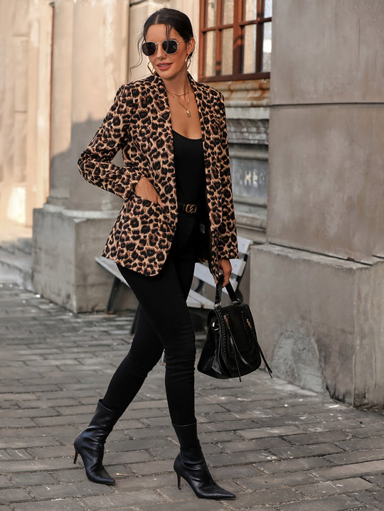 EB | Eleganter Business Langblazer mit Leopardenmuster für alle Jahreszeiten
