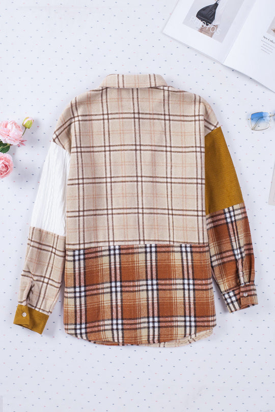 EB | Gitterhemde mit Patchwork-details Baumwollmischung Perfekt für Layering