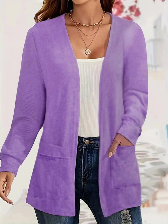EB | Stilvolle Strickjacke mit Offener Front & Taschen