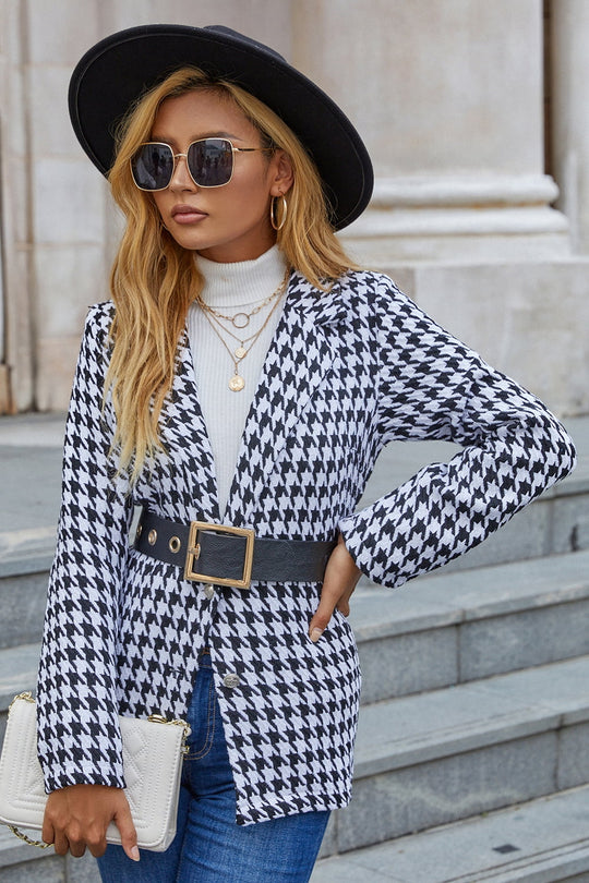 EB | Hahnentritt Reverskragen Langarm Blazer