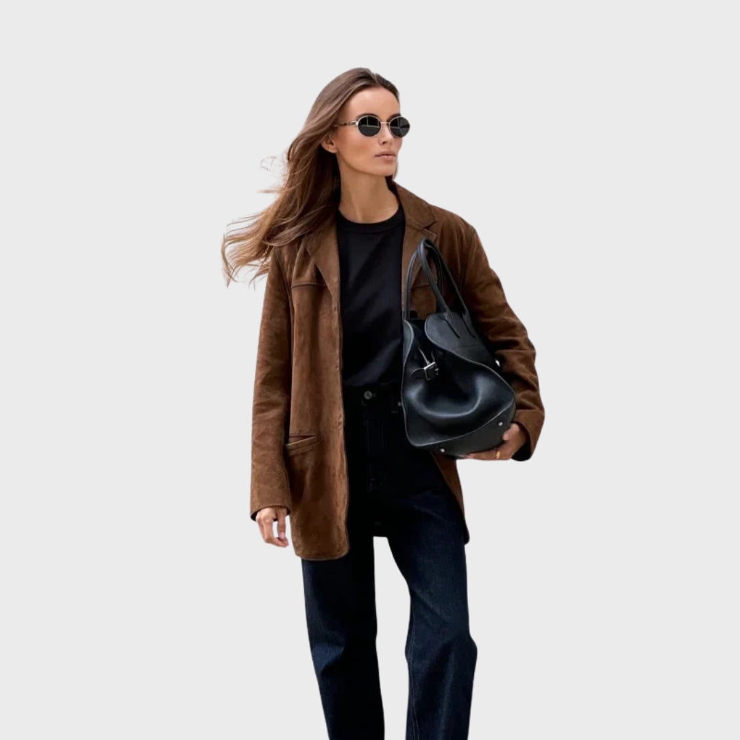 EB | Elegante und warme Jacke mit braunem Wildlederrevers