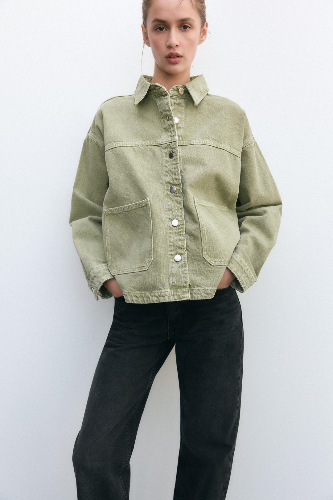EB | Klassische Khaki Denim-Jacke für Den Alltag