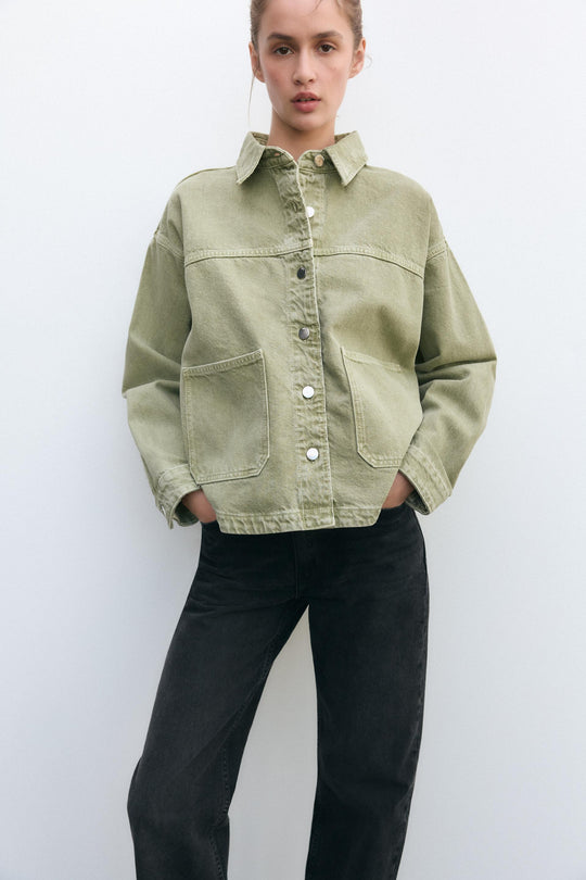 EB | Klassische Khaki Denim-Jacke für Den Alltag