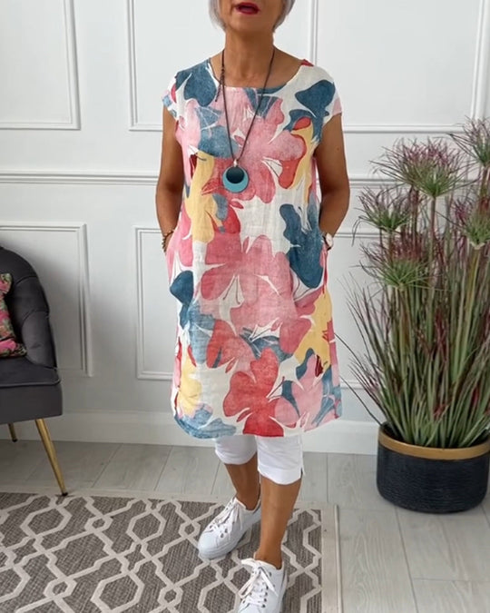 EB | Lässiges Longtop mit Farbenfrohem Blumenprint