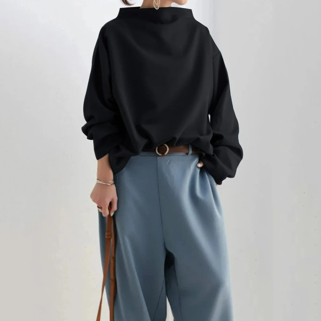 EB | Langarmpullover für Frauen Elegantes Schwarz