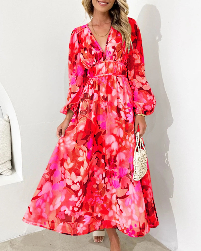 EB | Boho Blumen Maxi Kleid