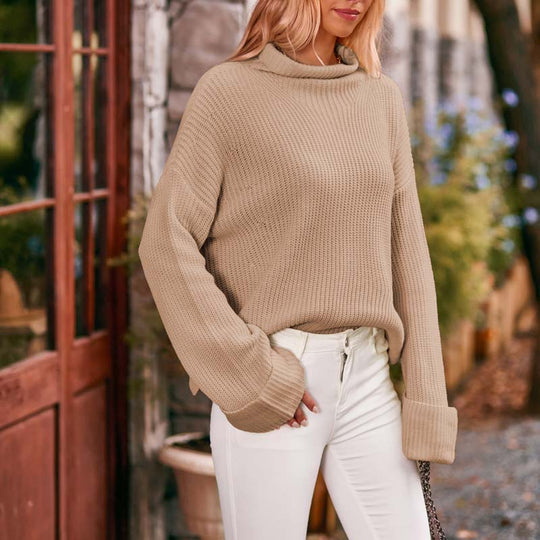EB | Schlichter Einfarbiger Strickpullover Für Damen