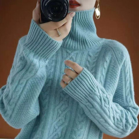 EB | Pullover aus Strick für Frauen mit warmem Rollkragen