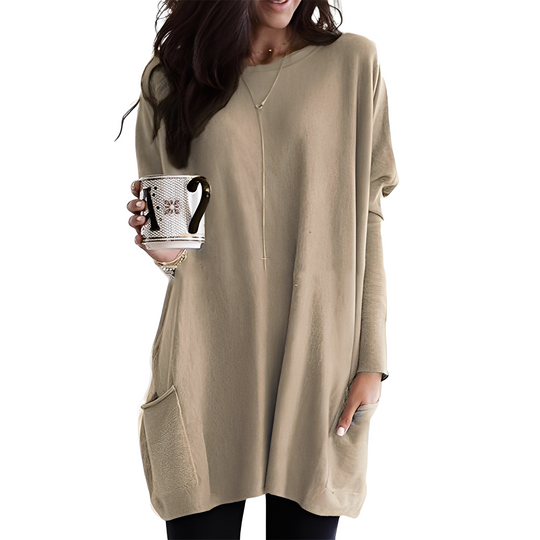 EB | Bequemer Langer Damenpullover mit Taschen