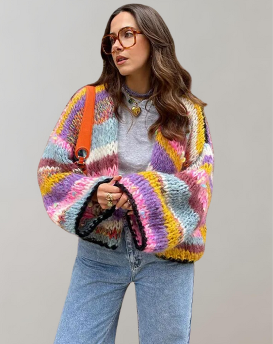 EB | Übergroße und Bunte Strickjacke