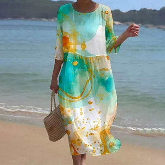 EB | Elegantes Floral Kleid, das den Bauch kaschiert