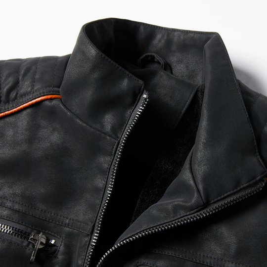 EB | Herren Dick Gepolstertes Lederjacke