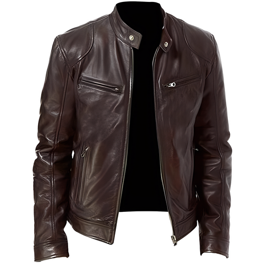 EB | Lässige, figurbetonte Lederjacke für Männer