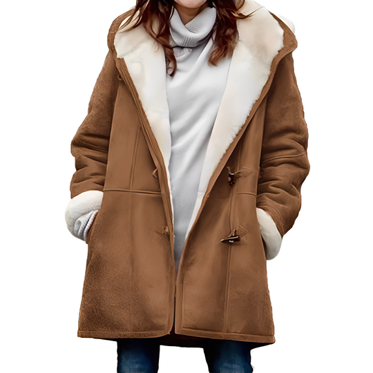 EB | Lässiger Duffle-Mantel mit Kapuze für Frauen