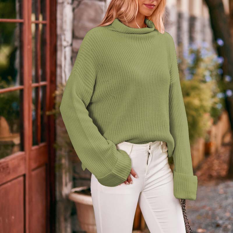EB | Schlichter Einfarbiger Strickpullover Für Damen