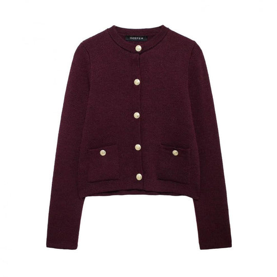 EB | Lässiger Cardigan mit goldenem Knopfverschluss für Damen