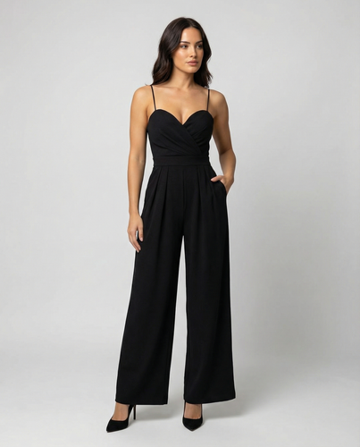 EB | Damen Eleganter Fließender Jumpsuit mit Spaghettibändern für Festliche Anlässe
