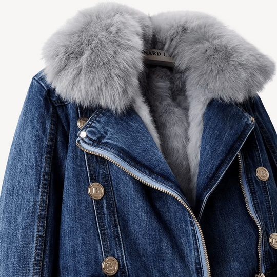 EB | Kunstpelzgefütterte Denimjacke für Frauen