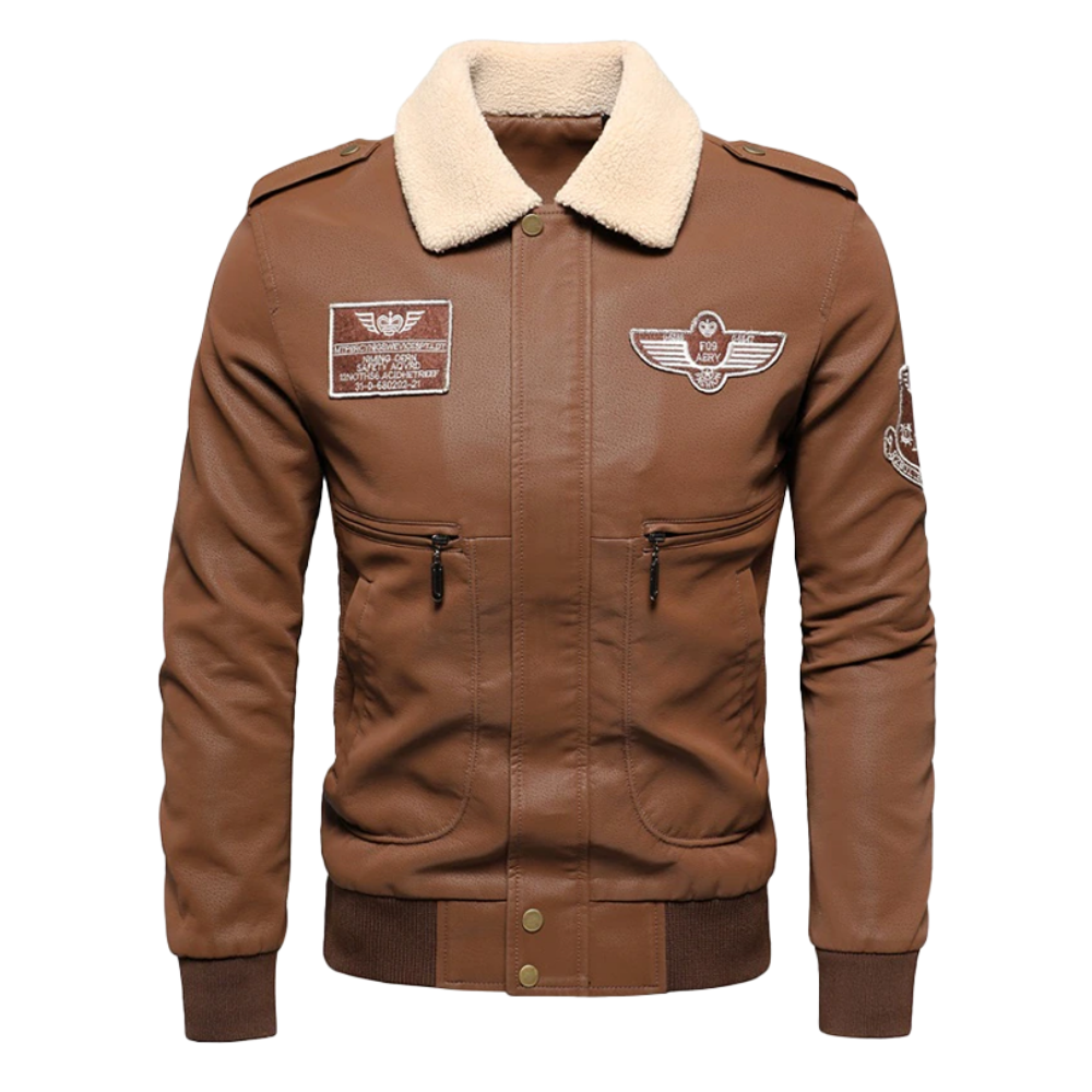 EB | Herren Lederjacke Im Bomberstil