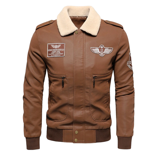 EB | Herren Lederjacke Im Bomberstil