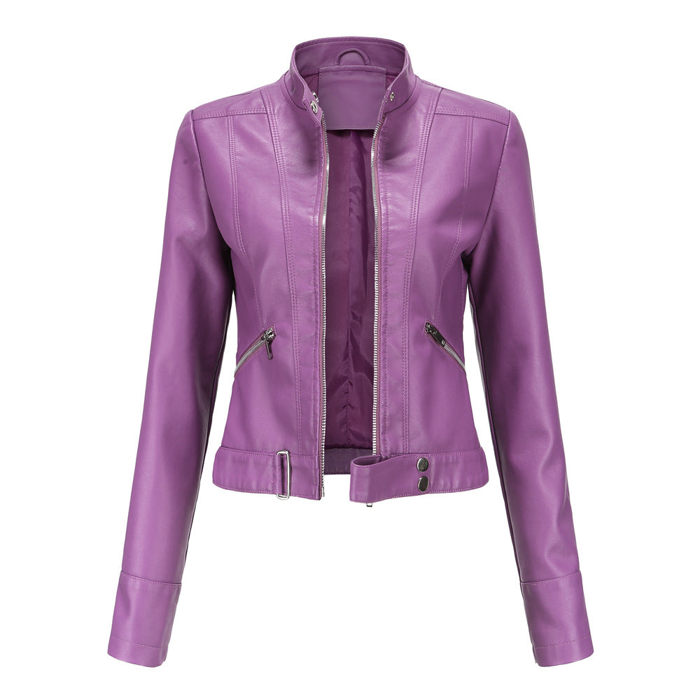 EB | Trendige Damenlederjacke mit Kragen