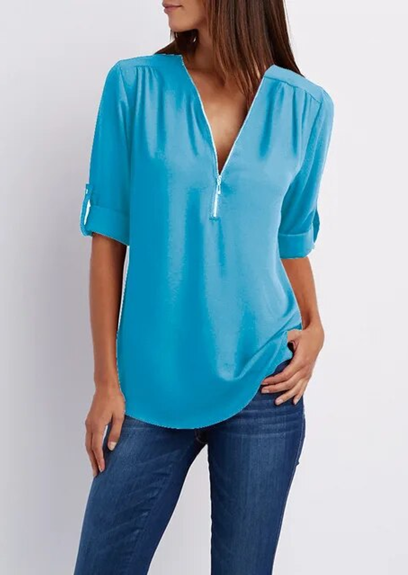 EB | Chiffonbluse mit Reißverschluss