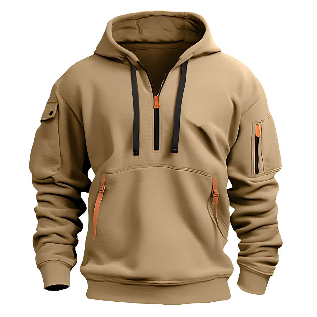 EB | Lässiger, lockerer Hoodie mit Reißverschluss für Männer