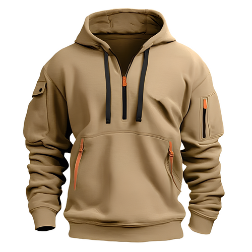 EB | Lässiger, lockerer Hoodie mit Reißverschluss für Männer