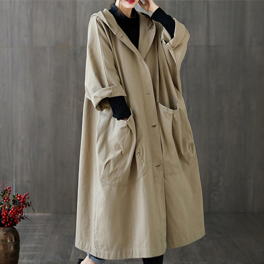 EB | Trenchcoat Lang für Frauen Warm