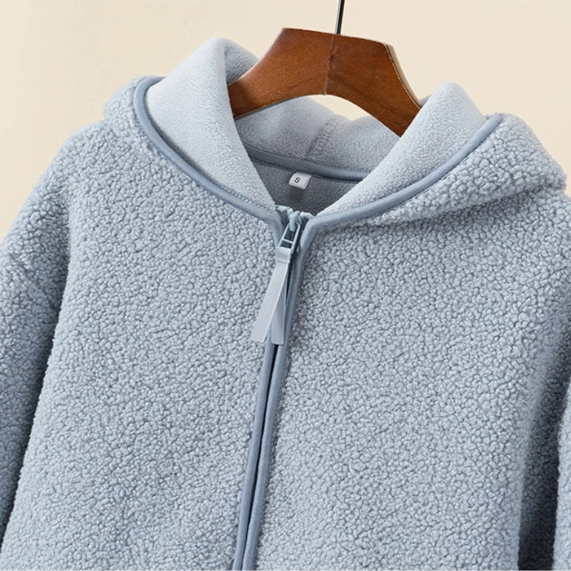 EB | Kapuzenjacke mit Reißverschluss und Weichem Sherpa Stoff, Fleece Weste