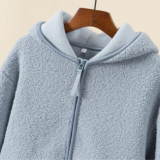 EB | Kapuzenjacke mit Reißverschluss und Weichem Sherpa Stoff, Fleece Weste