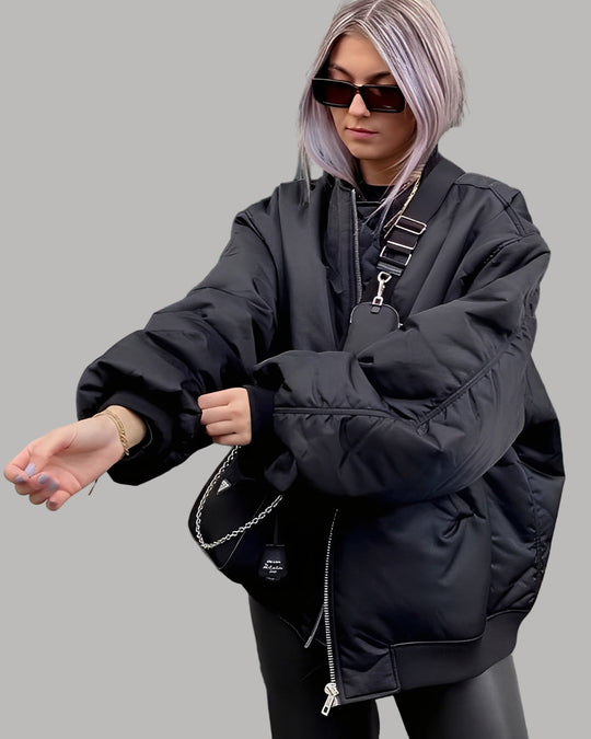 EB Damen Oversize Bomberjacke mit Reißverschluss