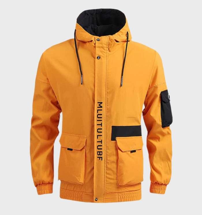 EB - Warme, leichte Jacke mit Taschen, Kapuze und Kordelzug