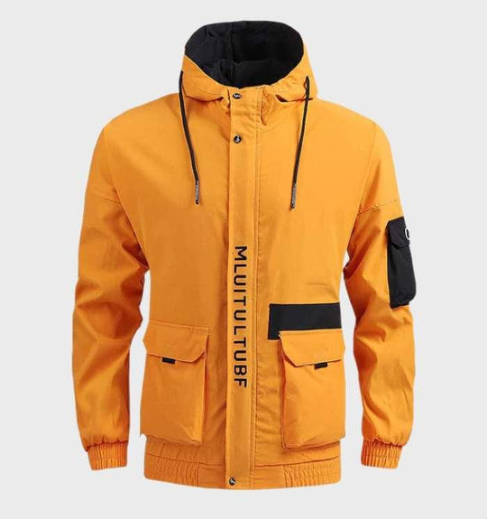 EB - Warme, leichte Jacke mit Taschen, Kapuze und Kordelzug